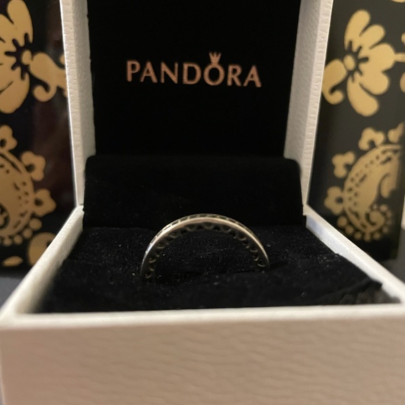 SOLD!!!Pandora Sparkle and Hearts Turquoise ring - Picture 2 of 4